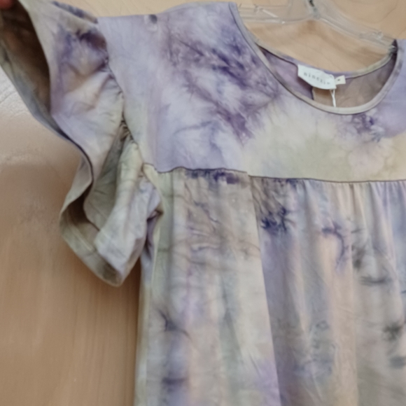 Purple Lilac Lavender Boho Tie Die Tiered Dress M New Tags NWT - Picture 7 of 9